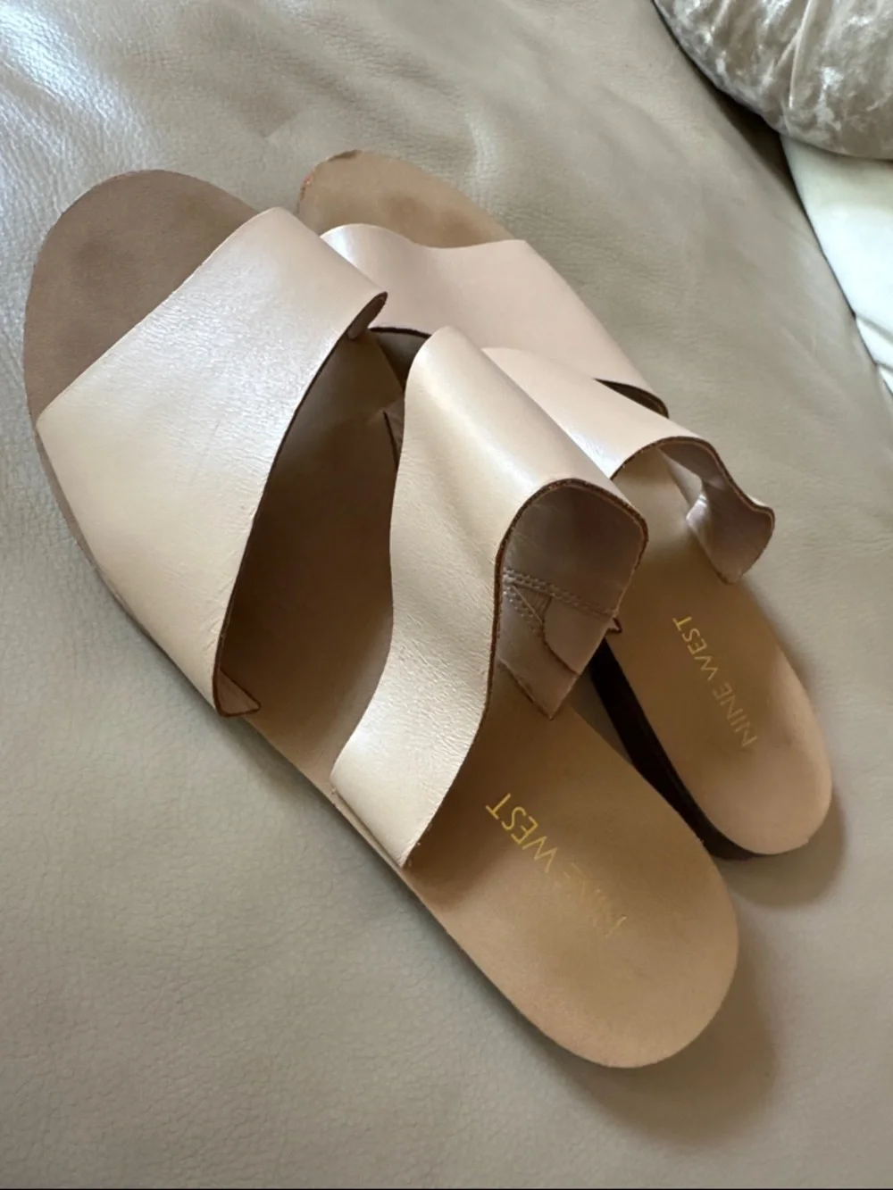 Nine West Nude Slide Sandals - Picture 2 of 4